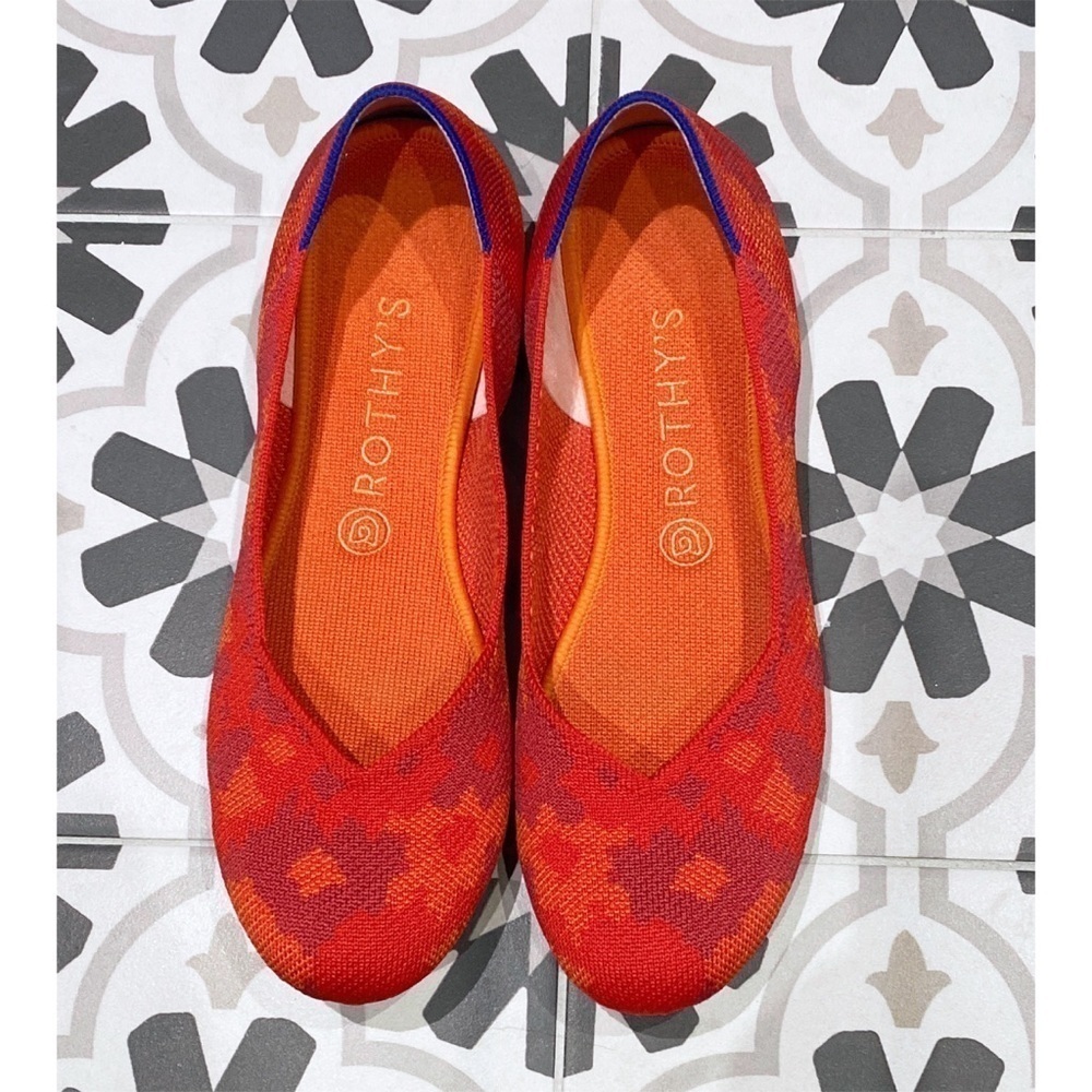 Rothy's Red Botanicamo Rounded Toe Ballet Flats - Picture 9 of 13